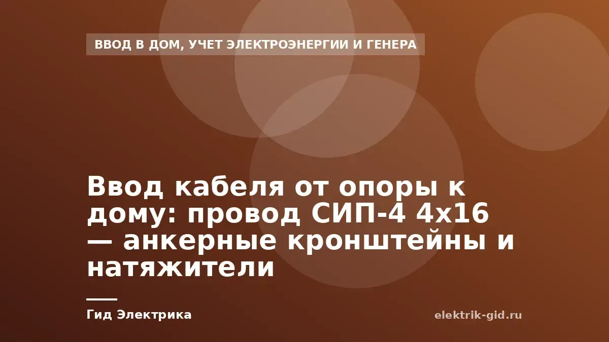 Ввод кабеля от опоры к дому: провод СИП-4 4х16 — анкерные кронштейны и натяжители