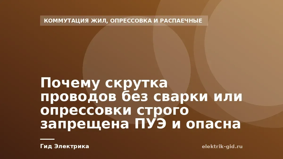 Почему скрутка проводов без сварки или опрессовки строго запрещена ПУЭ и опасна